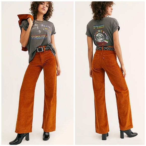 flare leg corduroy pants